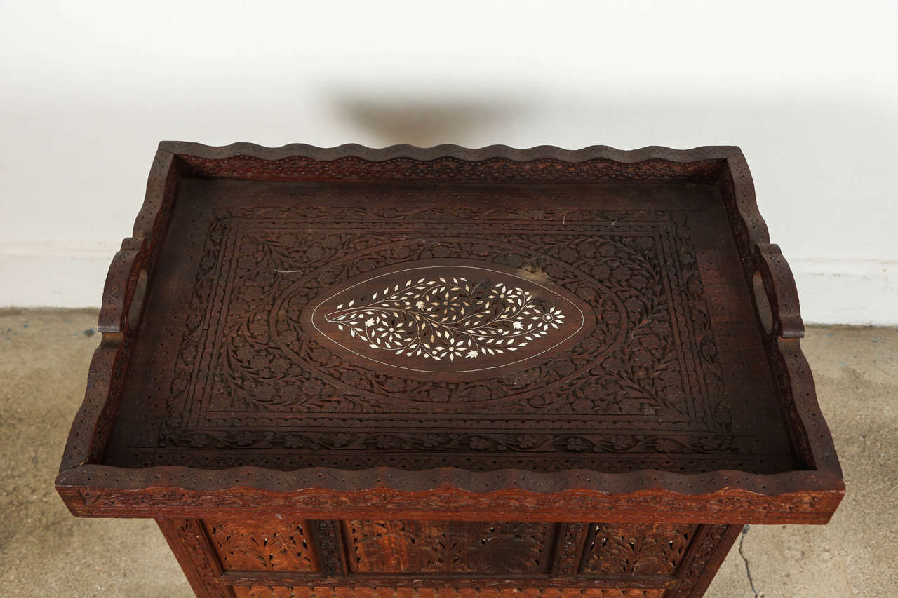 Hand-Carved Anglo-Indian Tray Table