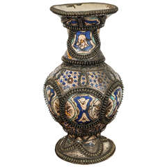 Vase marocain ancien en céramique de Fès