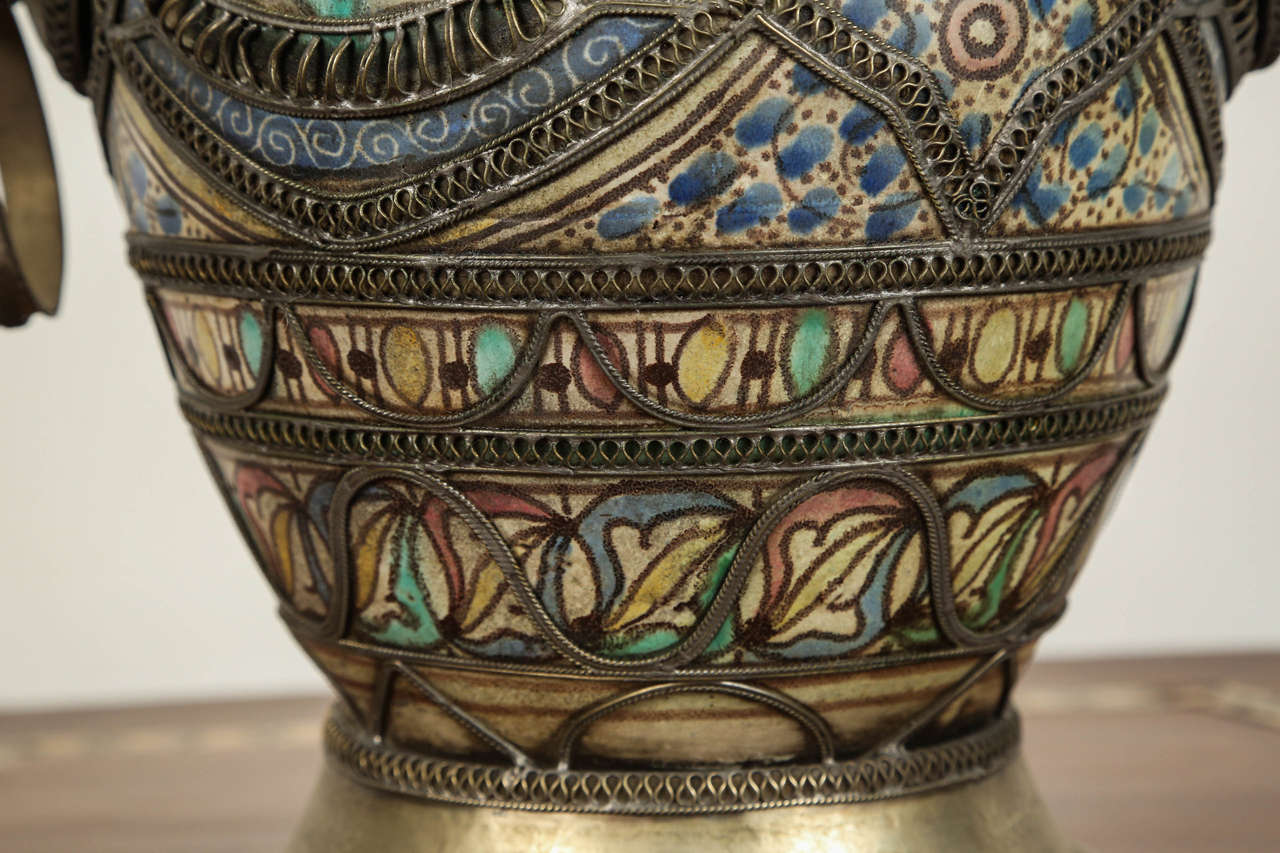 Antique Moroccan Ceramic Vase from Fez For Sale at 1stdibs