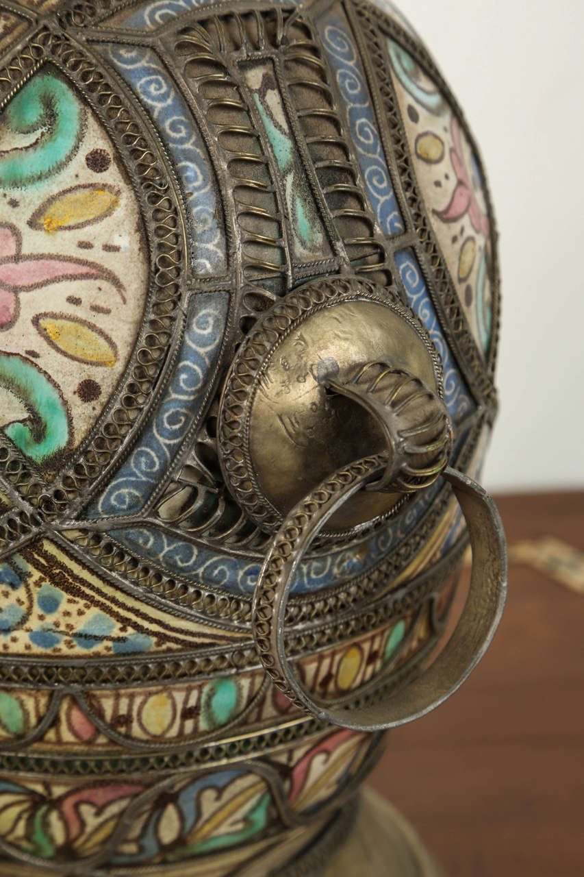 Antique Moroccan Ceramic Vase from Fez For Sale at 1stdibs