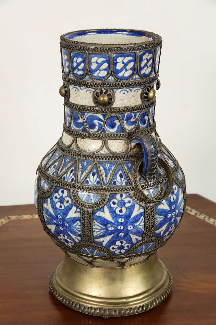 Antique Moroccan Ceramic Vase For Sale at 1stdibs