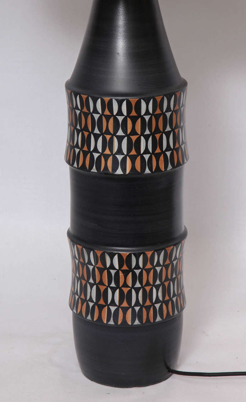 Table Lamp Mid Century Modern Ceramic Italy 1950's In Good Condition In New York, NY