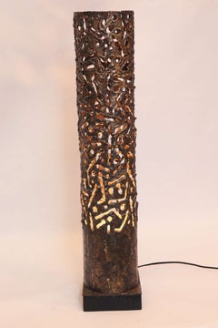 R Stanton Table Lamp Mid-Century Modern Sculptural Brass, 1970s