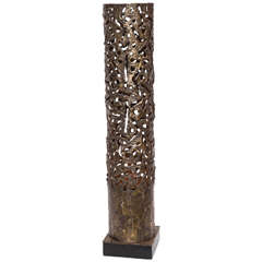 1970s Modernist Sculptural Patinated Brass Table Lamp by R Stanton 3