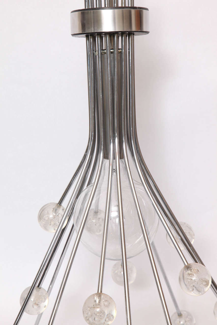 1970s Modernist Lucite and Polished Aluminum Ceiling Fixture In Excellent Condition In New York, NY