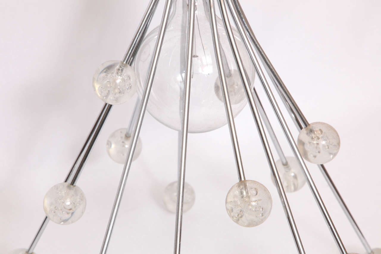 1970s Modernist Lucite and Polished Aluminum Ceiling Fixture 1