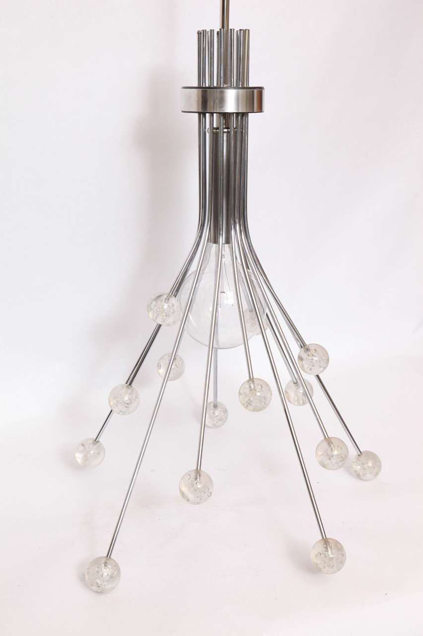 1970s Modernist Lucite and Polished Aluminum Ceiling Fixture 3