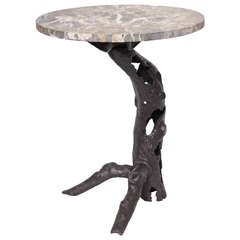 Table Sculptural iron and marble Asia 1920
s