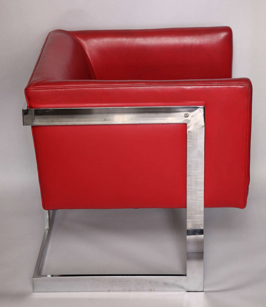 American 1970s Modernist Cube Chair by Milo Baughman