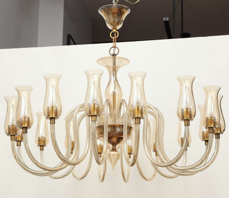 Italian Superb Grand Scale Murano Sixteen Arm Chandelier For Sale