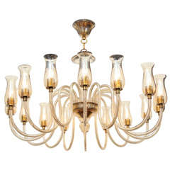 Superb Grand Scale Murano Sixteen Arm Chandelier