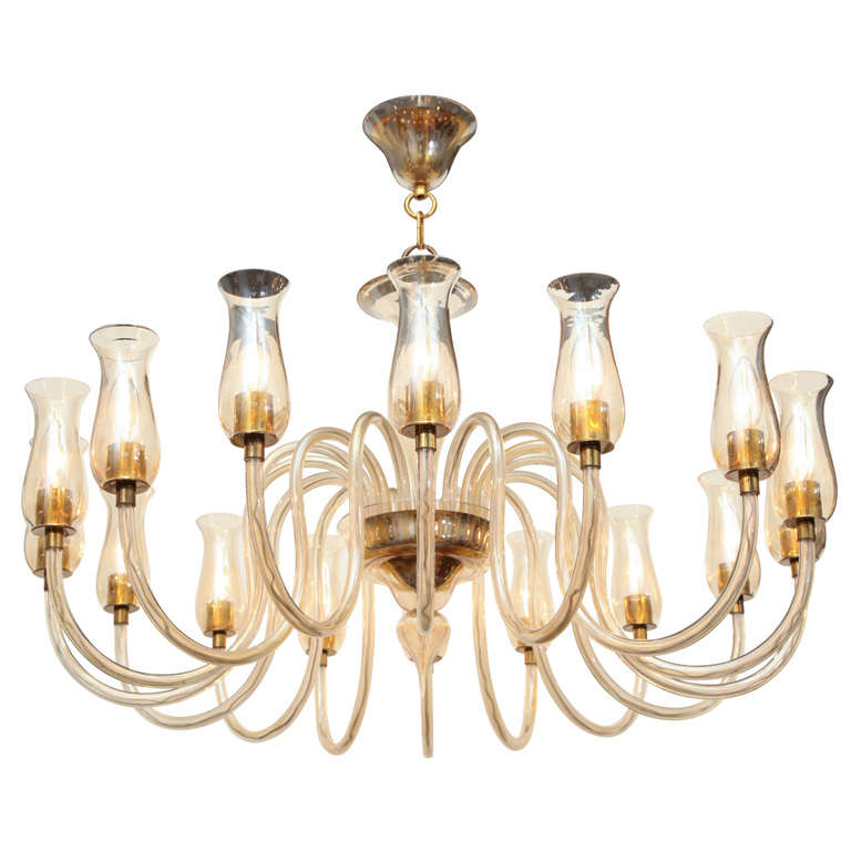 Superb Grand Scale Murano Sixteen Arm Chandelier For Sale