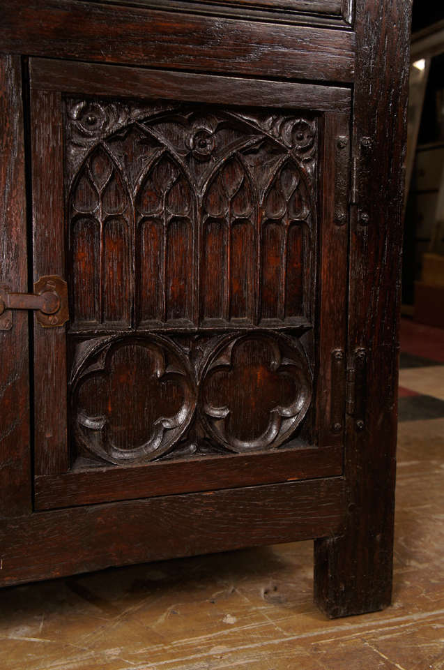 Unknown Hand-Carved Jacobean-Style Drop-Down Desk