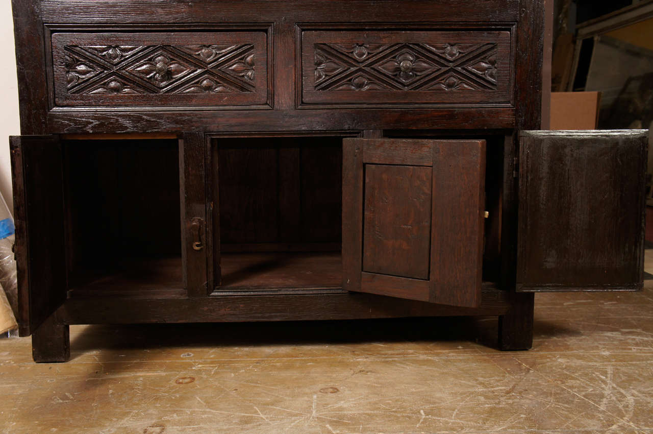 19th Century Hand-Carved Jacobean-Style Drop-Down Desk