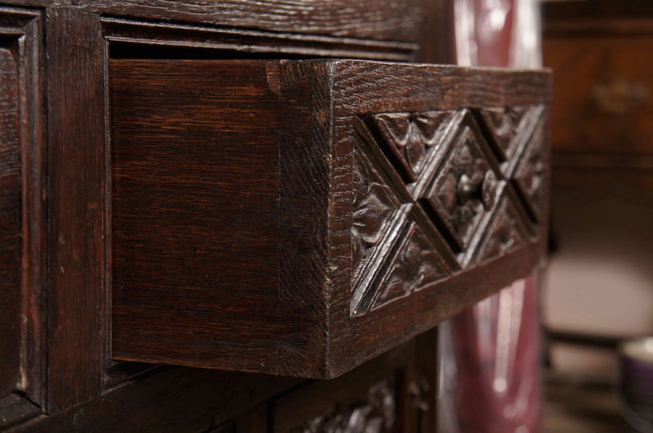 Hand-Carved Jacobean-Style Drop-Down Desk 4