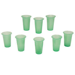 8 Steuben "Jade Green" Hand Blown Crystal Tumblers