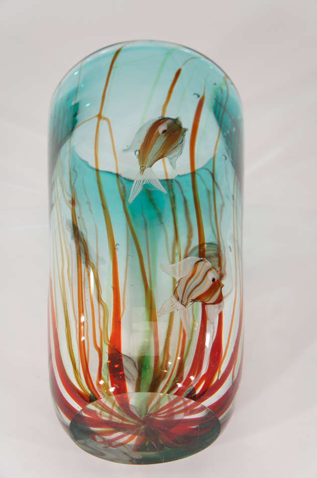 Alfredo Barbini Murano mundgeblasene Aquarium Vase im Angebot 3