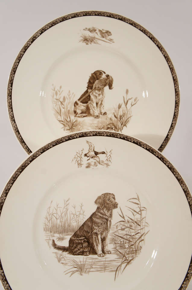 dinner plates with dogs on them