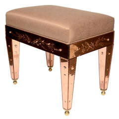Venetian Style Copper Mirrored Bench