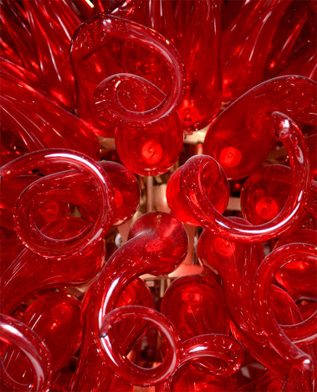 red murano chandelier