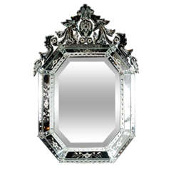 Outstanding Reverse Etched and Beveled Venetian Mirror