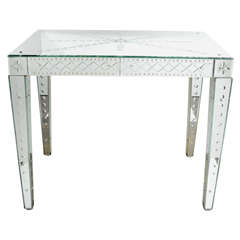 Outstanding Reverse Etched and Bevelled Venetian Mirrored Console