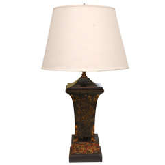 A 19th c. French Painted Tole Urn wired as a Lamp