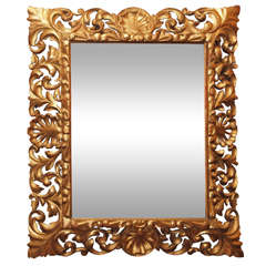Spanish "pillow" Gilt Wood Mirror