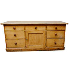 Antique English Country Sideboard in Pine, Circa 1840