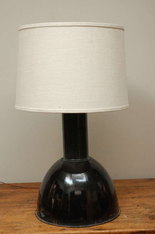 Metal Factory Lamp as a Table Lamp, Circa 1880