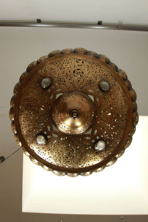 Hammered Moroccan Brass Pendants in Alberto Pinto Style / Pair