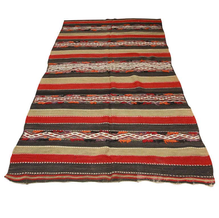 Vintage North African Kilim Rug Rare Color at 1stDibs | north african rugs
