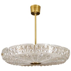 Swedish Pressed Glass Ceiling Light Fixture by Carl Fagerlund for Orrefors