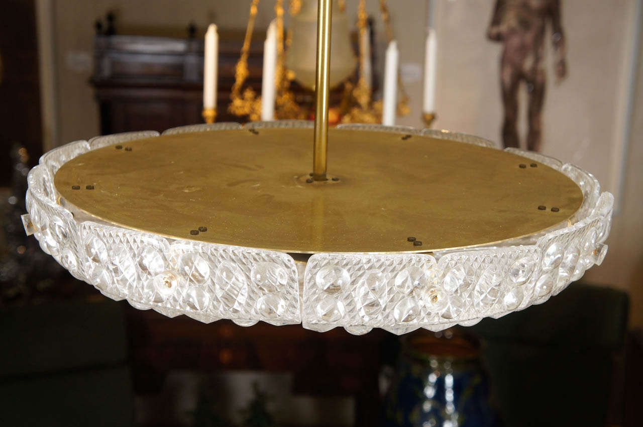 Mid-Century Modern Swedish Pressed Glass Ceiling Light Fixture by Carl Fagerlund for Orrefors