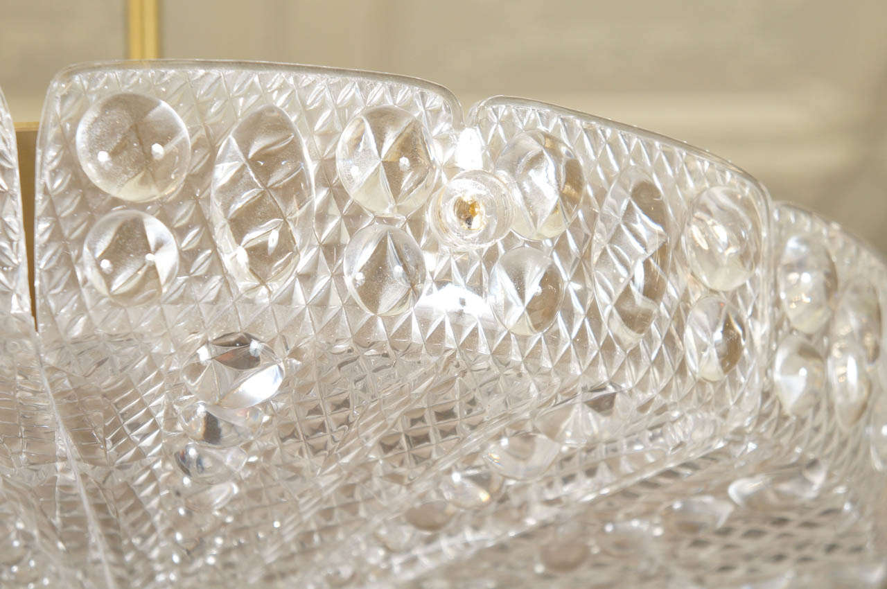 Swedish Pressed Glass Ceiling Light Fixture by Carl Fagerlund for Orrefors In Good Condition In Hudson, NY