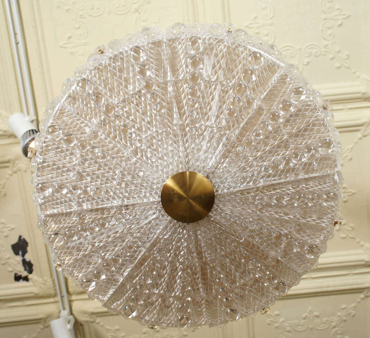 Mid-20th Century Swedish Pressed Glass Ceiling Light Fixture by Carl Fagerlund for Orrefors