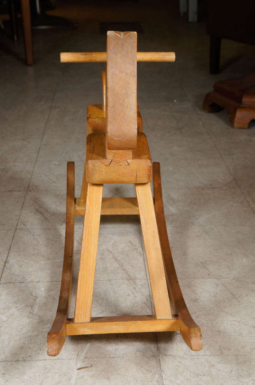 Danish 1960s Beech Rocking Horse by Kaj Bojesen In Excellent Condition In Hudson, NY