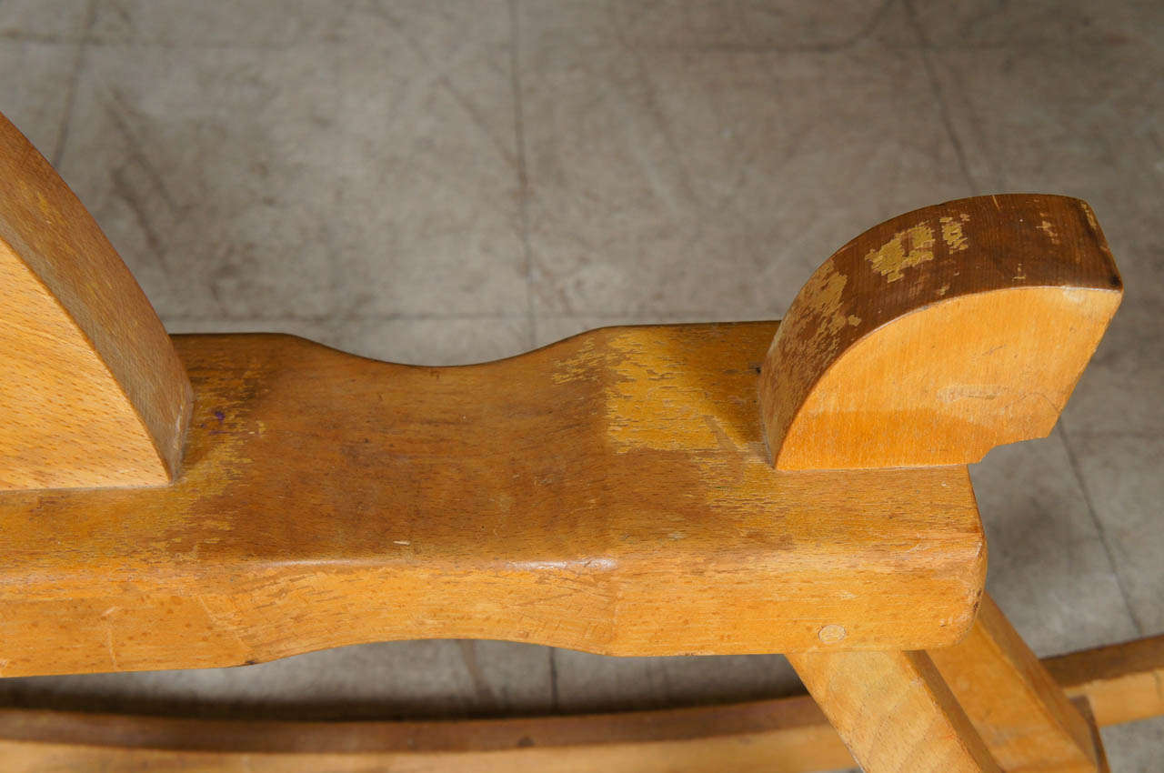 Danish 1960s Beech Rocking Horse by Kaj Bojesen 1