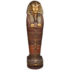 Vintage Egyptian Mummy Sarcophagus Style CD Cabinet