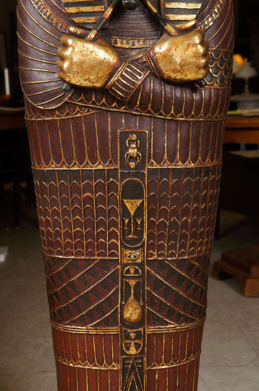 20th Century Egyptian Mummy Sarcophagus Style CD Cabinet