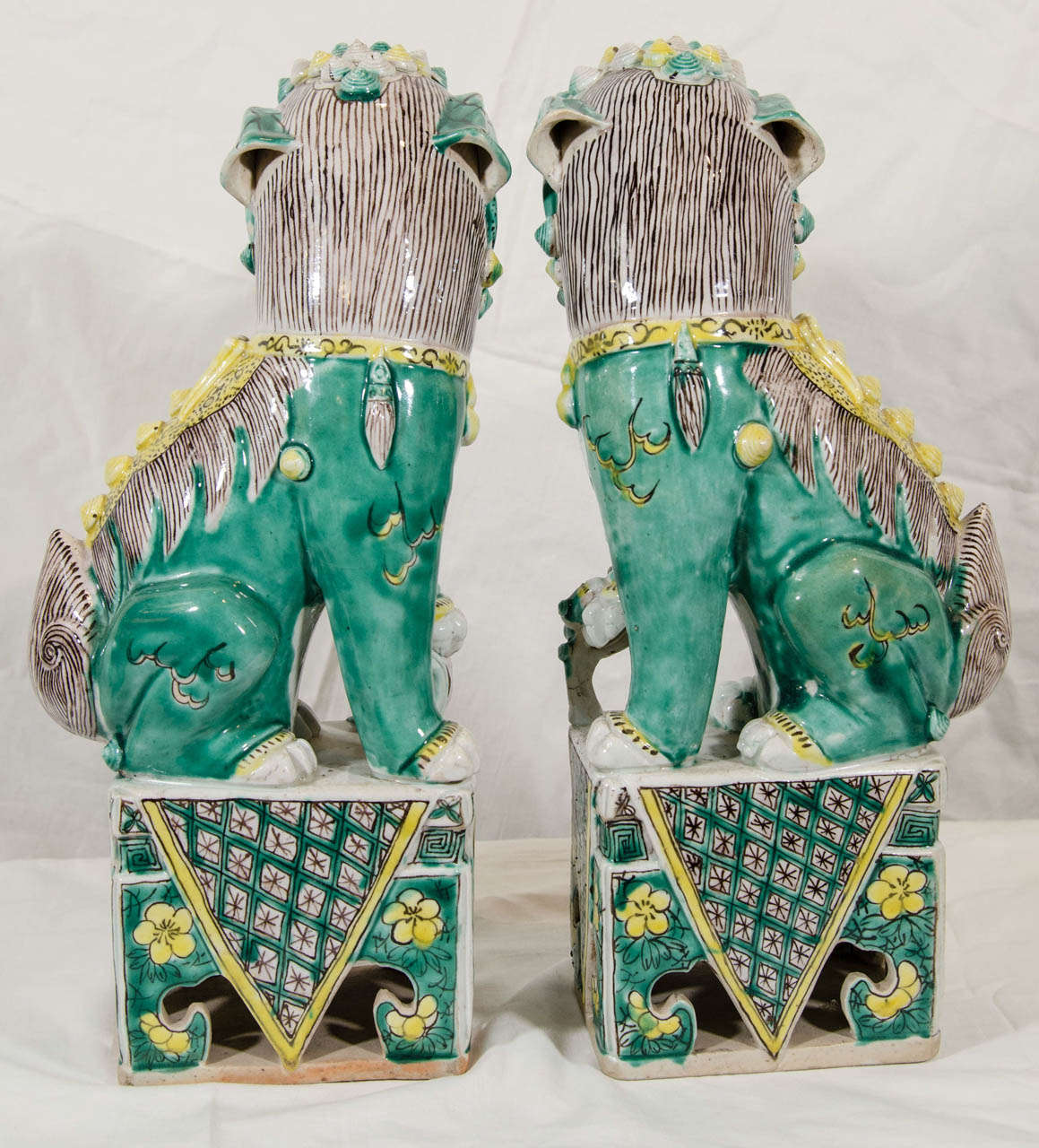 A Pair of 19th Century Chinese Foo Dogs In Excellent Condition In Katonah, NY