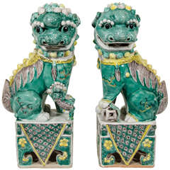 Antique A Pair of 19th Century Chinese Foo Dogs