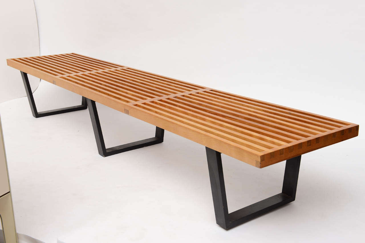 This is the largest of the iconic slat benches.
Architectural, beautiful, useful.