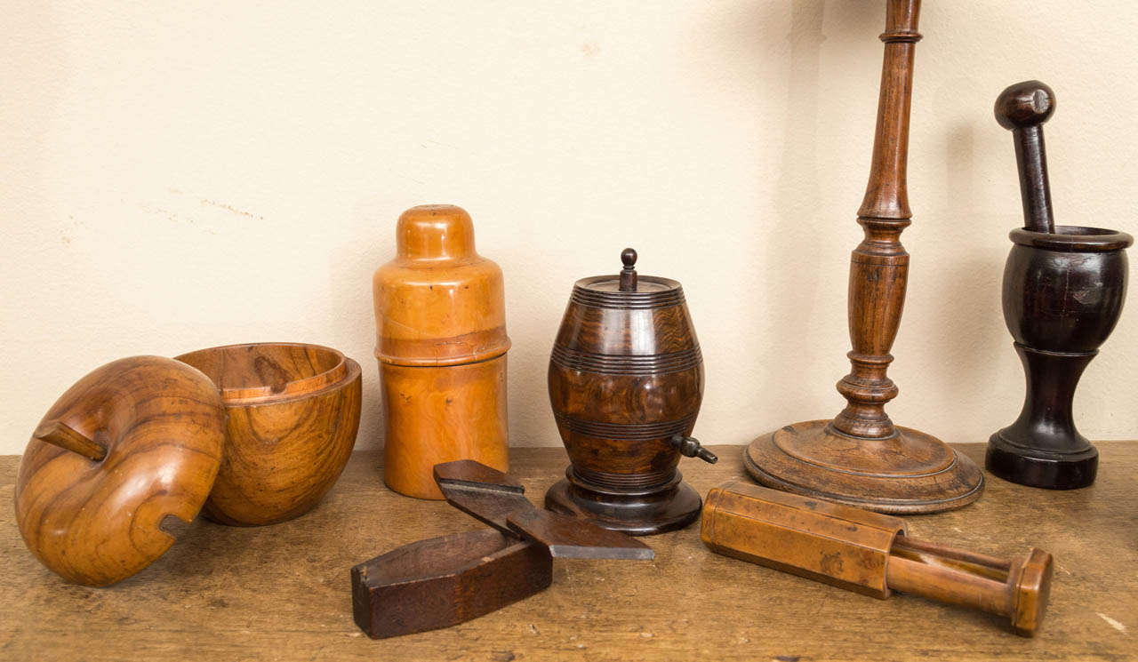 19th Century Collection of Ten Pieces of Treenware, English, circa 1830 For Sale