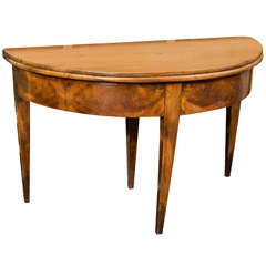 French Walnut Flip-top Demilue Table, circa 1860
