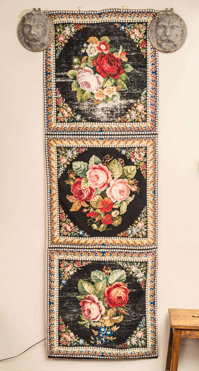 Needle point tapestry runner, English, circa 1880.