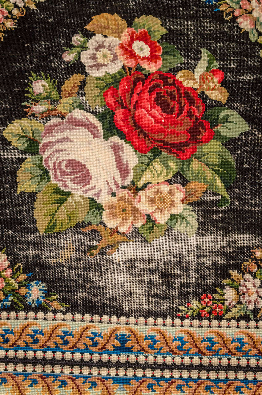 19th Century Needle Point Tapestry Runner, English, circa 1880 For Sale