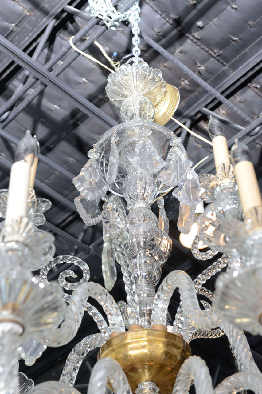 Rococo Revival Monumental Venetian Glass Eighteen-Light Chandelier, 1920s