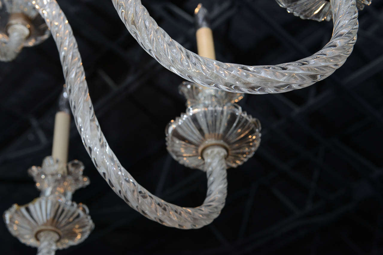 20th Century Monumental Venetian Glass Eighteen-Light Chandelier, 1920s