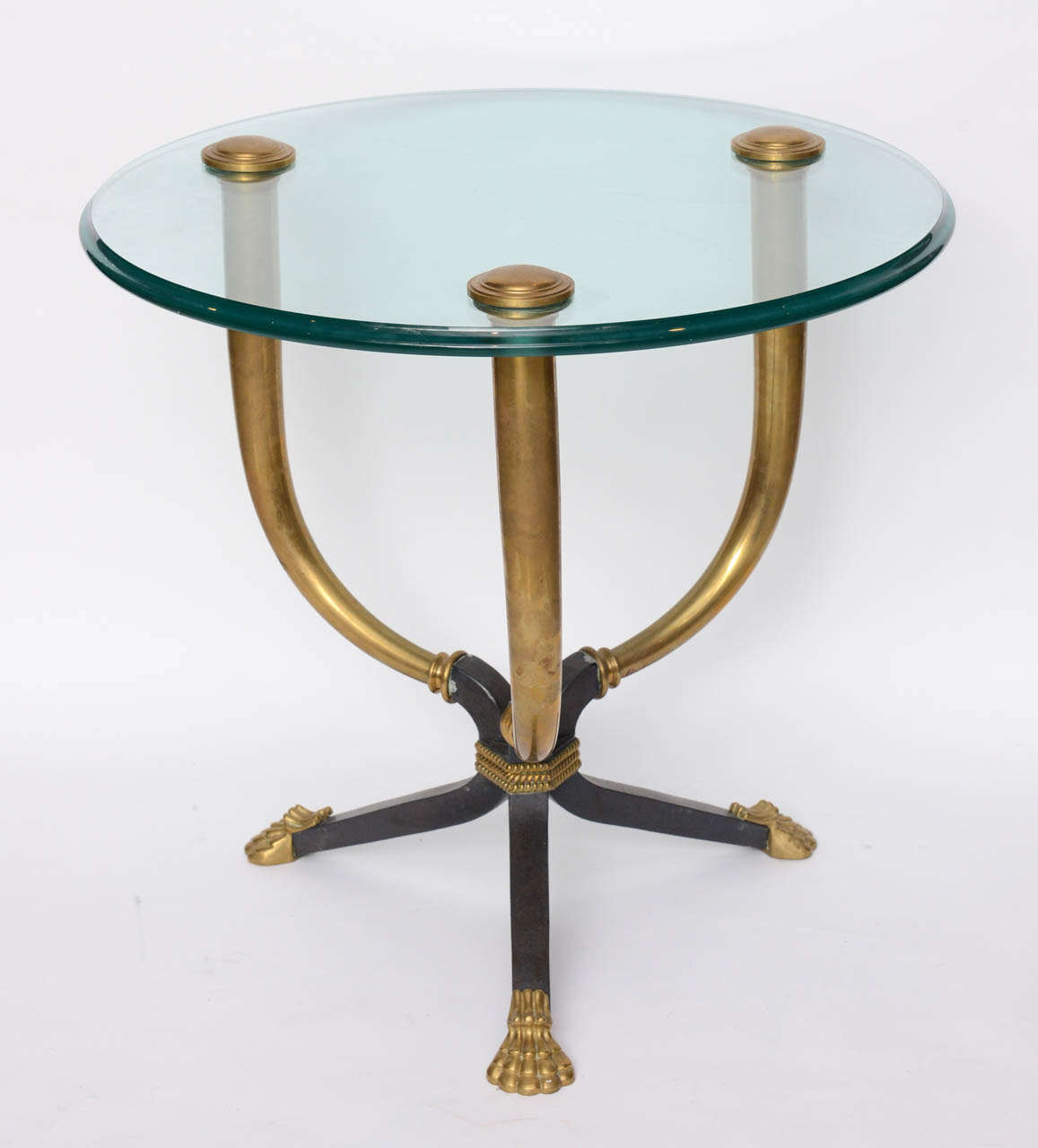 Neoclassical Brass, Bronze and Patinated Bronze Gueridon Table Attributed to Juan Montoya